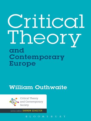 cover image of Critical Theory and Contemporary Europe